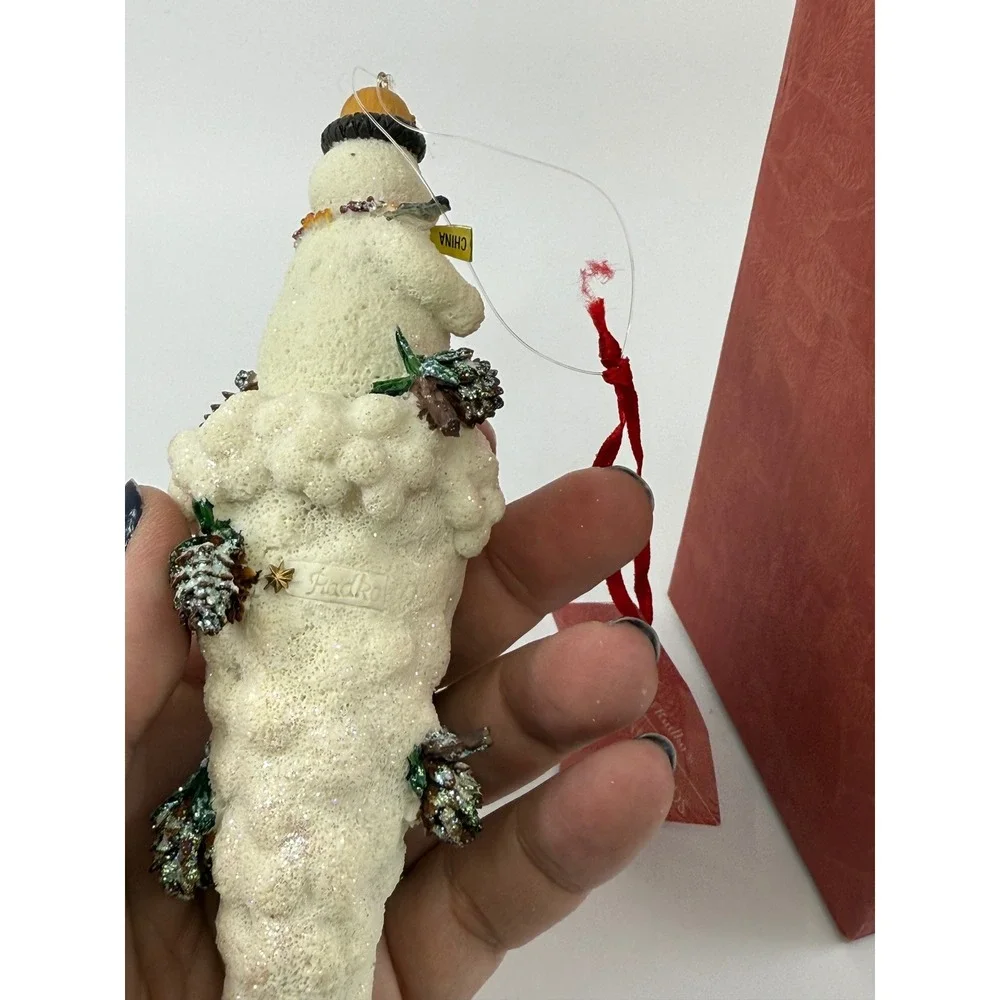 Christopher Radko Carlton Cicle Snowman Ornament‎ Woodland Winds Collection